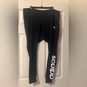 Adidas Dark Navy Blue Athletic Leggings Full-Length Stretchy